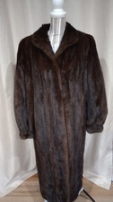 Cappotto visone marrone vintage lunghezza intera taglia L