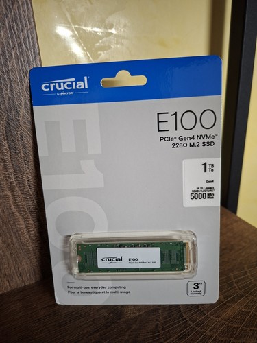 Crucial e100 1tb - 1tb, pcie