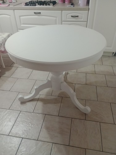 Tavolo tondo shabby - tondo, bianco