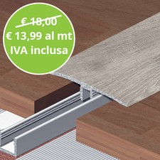 Profilo Di Raccordo Rovere Grigio Asta Da 270 Cm per Pavimenti Laminati