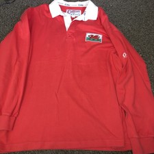 Camicia Rugby Gallese Uomo Commercianti Cotone Vintage Retrò Taglia Large Maglia Galles