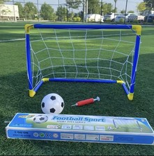 Set Porta da Calcio 44x25cm con Rete e Pallone + Pompa Giocattolo Bimbi