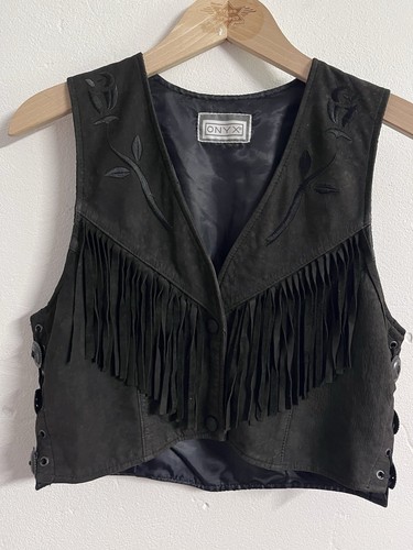 Gilet pelle onyx vintage - gilet,