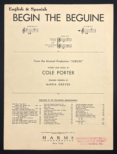 1935 begin the - the, inglese