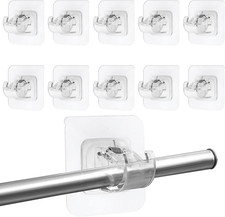 10 Pezzi Ganci per Tende Senza Bucare, Ganci Adesivi Trasparenti per Tenda, Supp