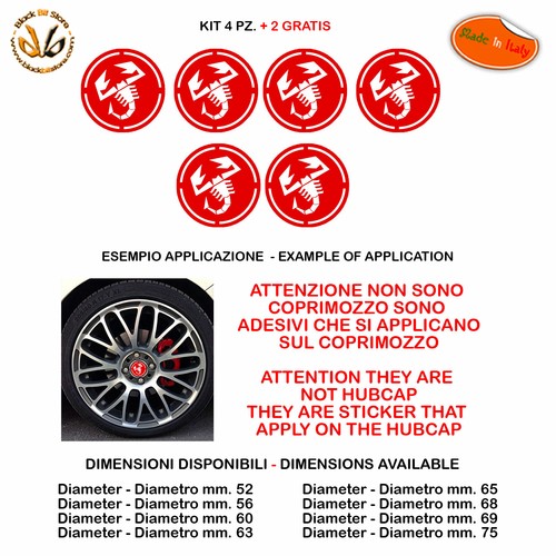 Adesivi coprimozzo abarth