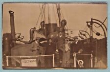 cartolina fotografica VECCHIA MOTONAVE / PASSEGGERI