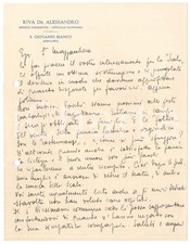 1940 S. GIOVANNI BIANCO Dott. Alessandro RIVA su invito alla Scala - Autografo