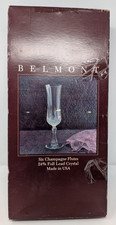 St George Belmont Set Completo 6 Flauti Champagne 24% Piombo Cristallo Nuovo Vecchio Stock