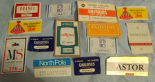 14 ritagli di etichette da stecche di sigarette anni 70/80 italiane e straniere