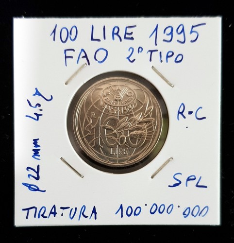 Italia 100 lire 1995 fao - lire,