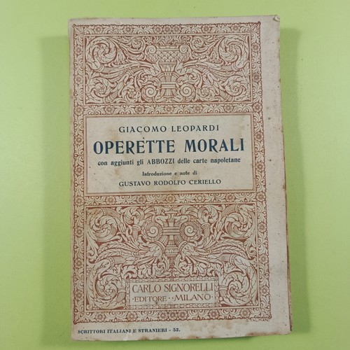 Operette morali leopardi - operette,
