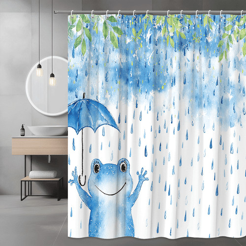 Tenda doccia rana blu