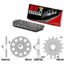 APRILIA AF-1 50 1986-1987 catena corona pignone kit 415 PBR EK 101