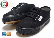SCARPE SPORTIVE TENNIS LANDAY IN TELA NERO X SAGGI E RECITE MADE IN ITALY