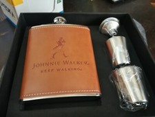 FIASCHETTA WHISKY JOHNNIE WALKER  7 OZ IN ACCIAIO INOX CONF. SET + ACCESSORI