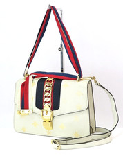 Borsa a tracolla originale Gucci Sylvie in pelle bianca #60410