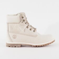 Stivali stringati da donna Timberland 6 pollici premium impermeabili 23623 in pelle panna