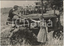 1954 COSTUME UNGHERIA Camion bar vende birra ai mietitori al lavoro *Foto 18x13