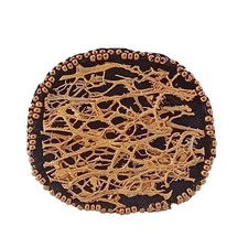 grande spilla artigianale in fibra di fico d'india boho chic per giacca o abito