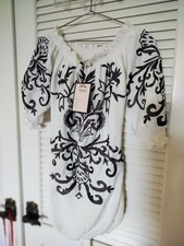 Abito Almatrichi Madrid taglia 46 (S) bianco con disegno a scorrimento marrone