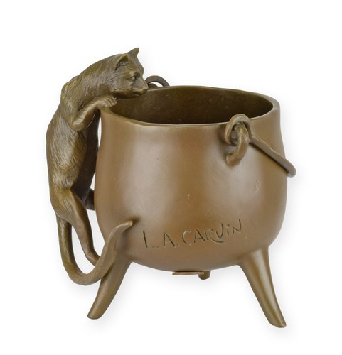 Scultura bronzo gatto con - in,