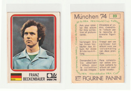 Franz beckenbauer 1974 - beckenbauer, panini
