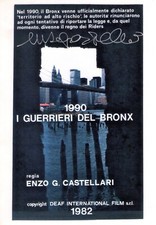 ENZO G. CASTELLARI Copione Autografato 1990 I guerrieri del Bronx Autografo