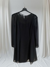 Abito Nero Corto Sottoveste Con Tunica Vintage Stile Anni 90 Nuovo Sartoriale