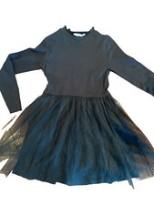Mng Kids Mango DRESS VESTITO GONNA TULLE NERO Size S Age 11-12 Years Come Nuovo!
