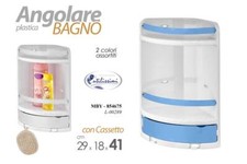 MENSOLA ANGOLO DOCCIA VASCA BAGNO ANGOLARE PORTA OGGETTI MODERNA APPENDINO 41cm