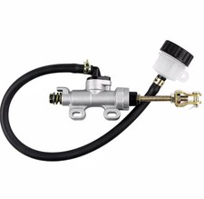 POMPA FRENO POSTERIORE MOTO CROSS ENDURO MOTARD Argento UNIVERSALE con SERBATOIO