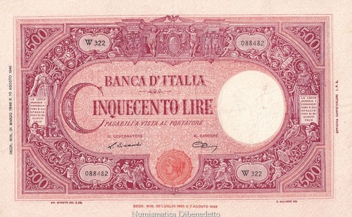 Luogotenenza 500 lire - -,