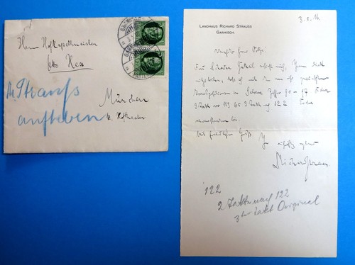 Autografo richard strauss otto - richard,