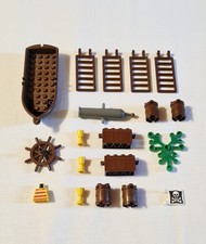 Lego Pirates Accessori: Scialuppa, Scrigno, Barile, Cannone, Timone, Bandiera...