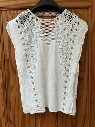 Top donna lavand bianco pizzo - top,