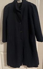 Trench cappotto vintage Beau Brem nero misto lana formale business donna S/M USA