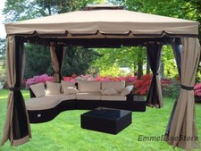 GAZEBO 3X4 GIARDINO IN ALLUMINIO TELO IMPERMEABILE POLIESTERE PVC CON AIR VENT