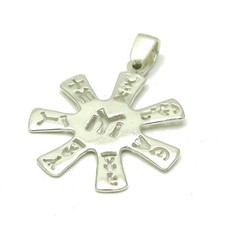 Ciondolo fatto a mano in argento sterling massiccio punzonato 925 vecchio simbolo bulgaro ciondolo