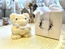 Candela orso teddy grande in cera  di soia personalizzabile