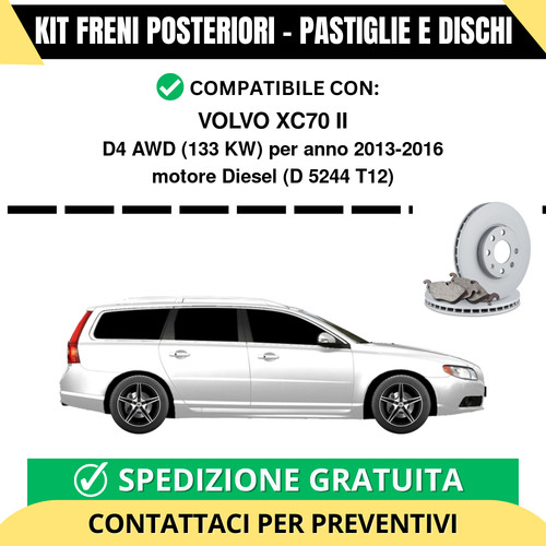Kit freni posteriori per volvo - posteriori,