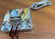 Radioamatore vintage MFJ-564 codice Morse Iambic chiave pagaia argento 