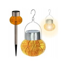 Livarno Home Lampada Solare 3in1 LED Blu IP44 35cm Acciaio Inox Da Terra Sospesa