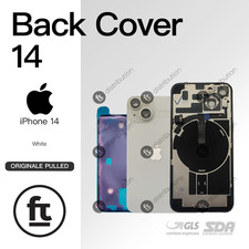 APPLE VETRO POSTERIORE IPHONE 14 BIANCO WHITE ORIGINALE PULLED + BIADESIVO BACK 