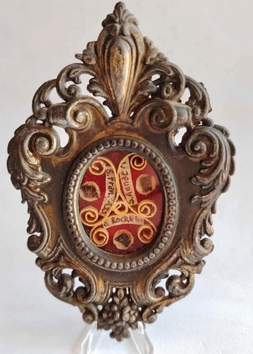 Antique bronze reliquary early - bronze,