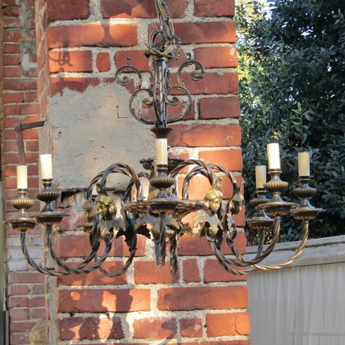 Antico lampadario bronzo - in, 8