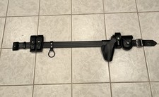 Cintura di sicurezza polizia in pelle nera con fondina manetta tasca rivista NUOVA