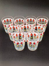 BICCHIERI ANNI 60 , set 9 pezzi