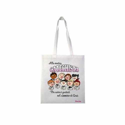 Borsa poliestere 36x40 scritta - borsa,