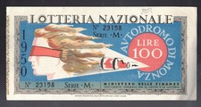 Lotto biglietti lotteria Monza Tripoli Solidarieta Nazionale anni 1940 1946 1950